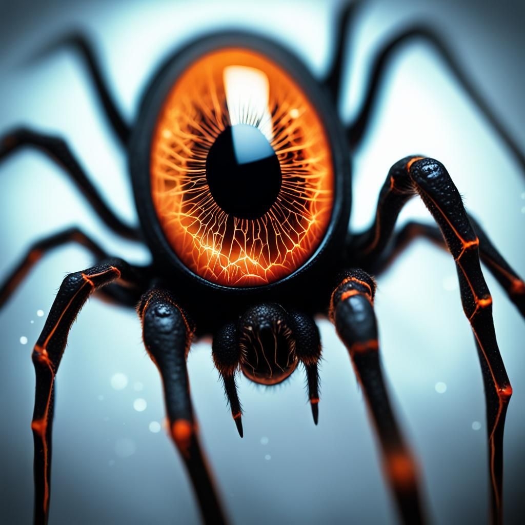 Creepy Eye with Spider Silhouette in Iris