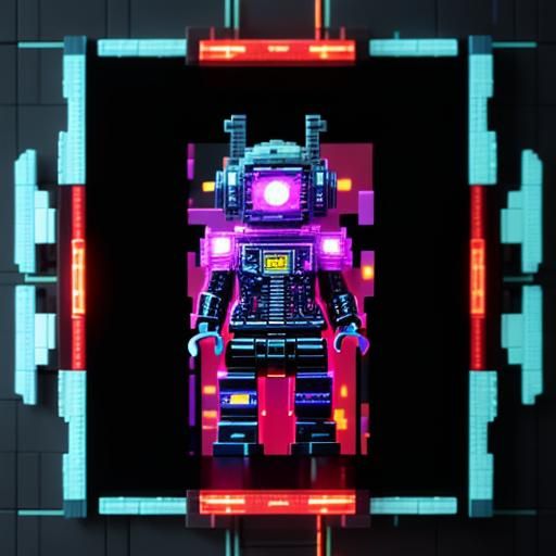 Cassette Futurism Collage: A Dystopian Biopunk Landscape