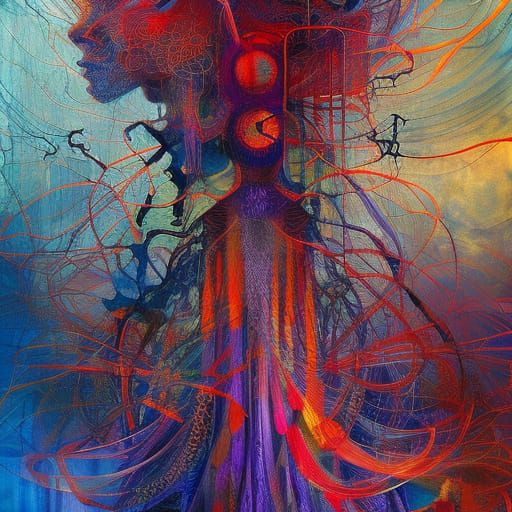 Threads of Fate: Digital Art in Pop Style