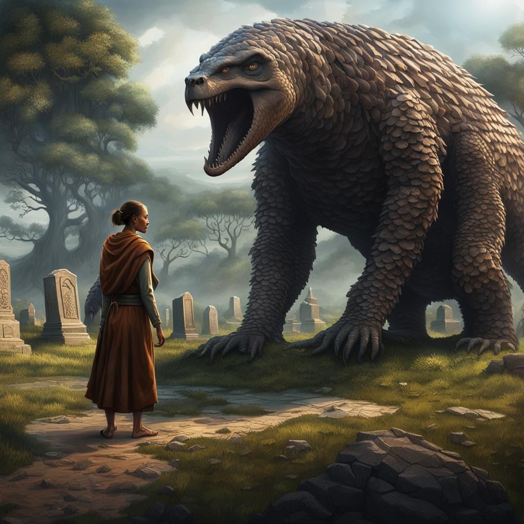 Monk and Jessica Alba vs. Paleolithic Pangolin