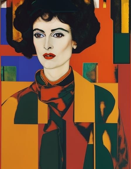 Fox woman altarpiece by Egon Schiele Andy Warhol portait collage golden ratio rule of thirds