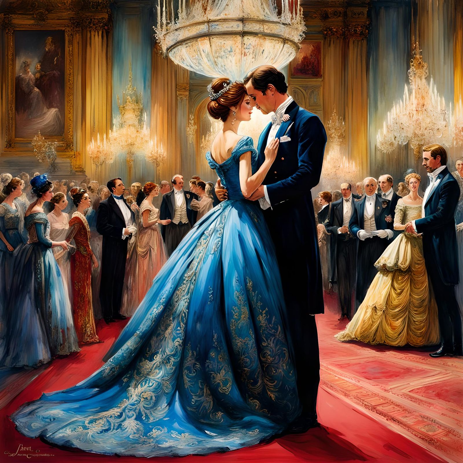 Buckingham Palace Royal Ball: Artistic Illustration
