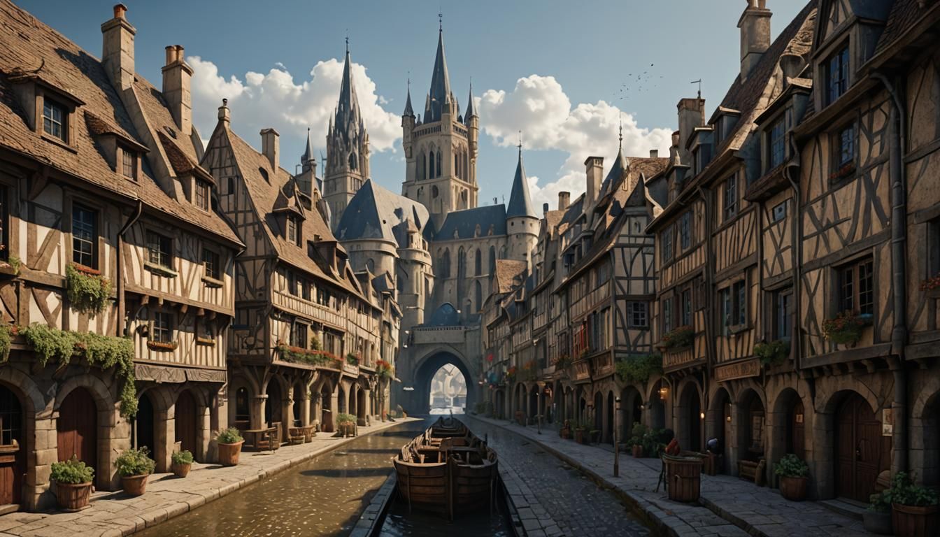 Fantastical Matte Painting of Auxerre, France
