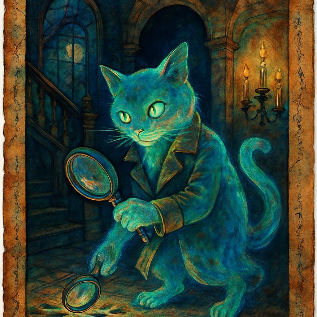 Spectral Cat Detective in Haunted Mansion: Golden Age Illust...