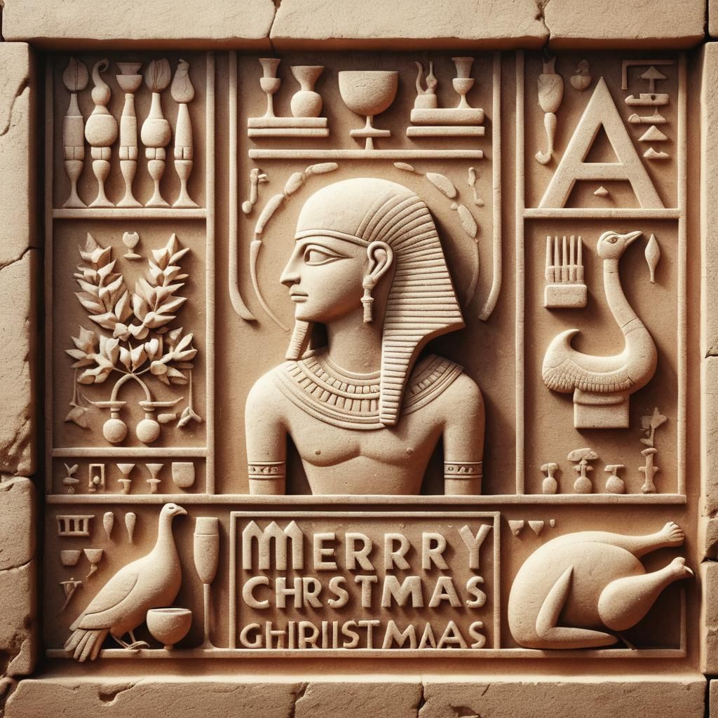 Egyptian God Receives Holiday Gift from Festive Rooster