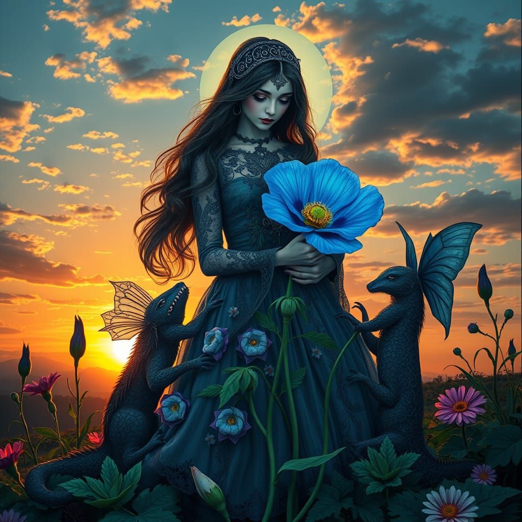 Mystical Creatures in Fantasy Landscape