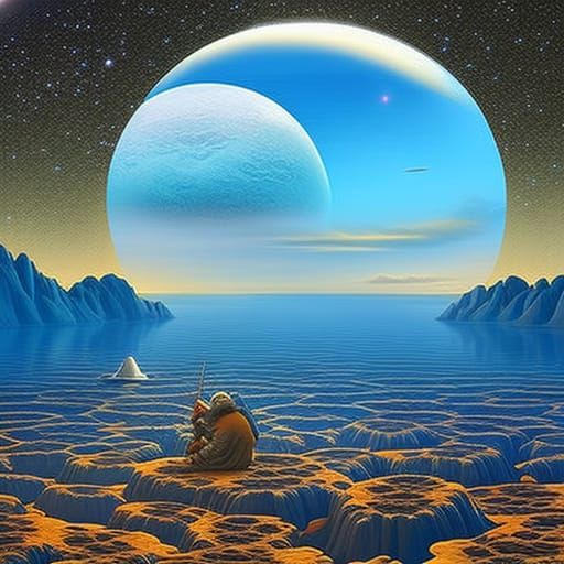 Psychedelic Fantasy Landscape in Digital Illustration Style