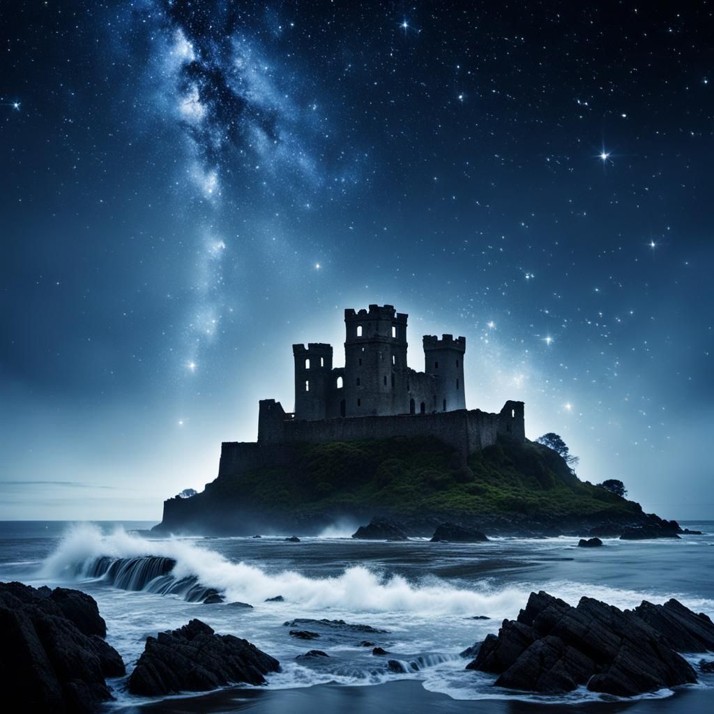 Stars Fall into the Sea by Ruined Castle