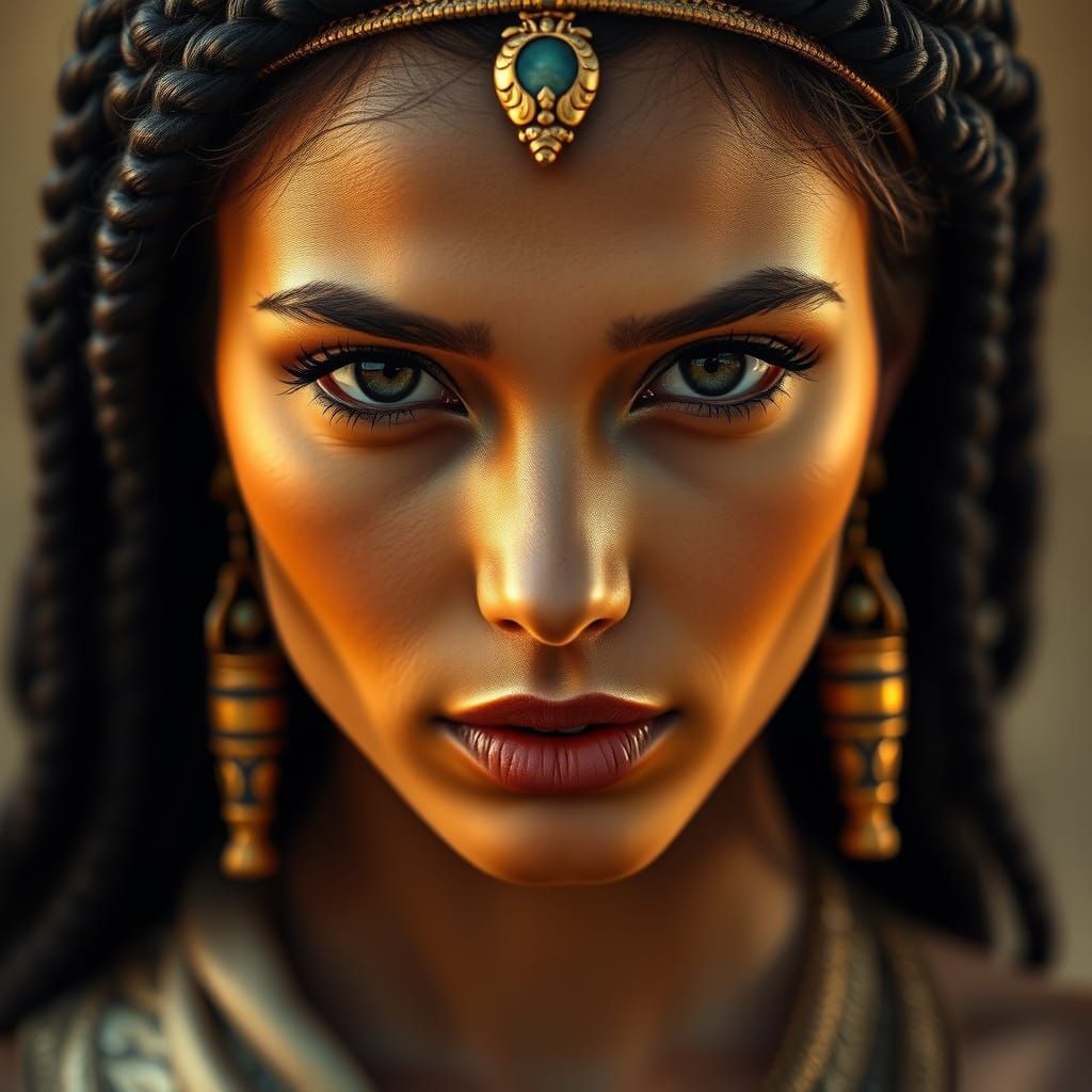 Elegant Ancient Egyptian Goddess in Cinematic Portrait