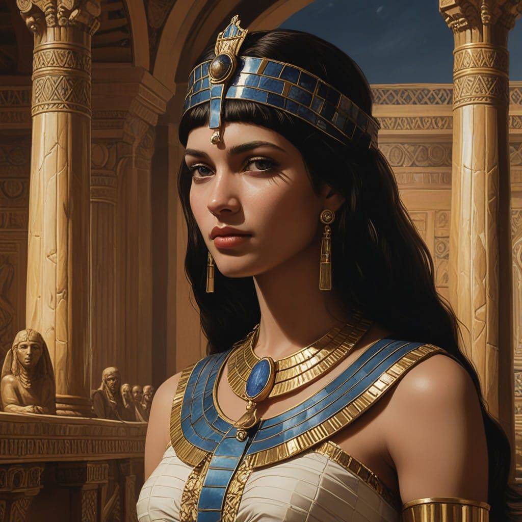 Egyptian Queen in Golden Headdress