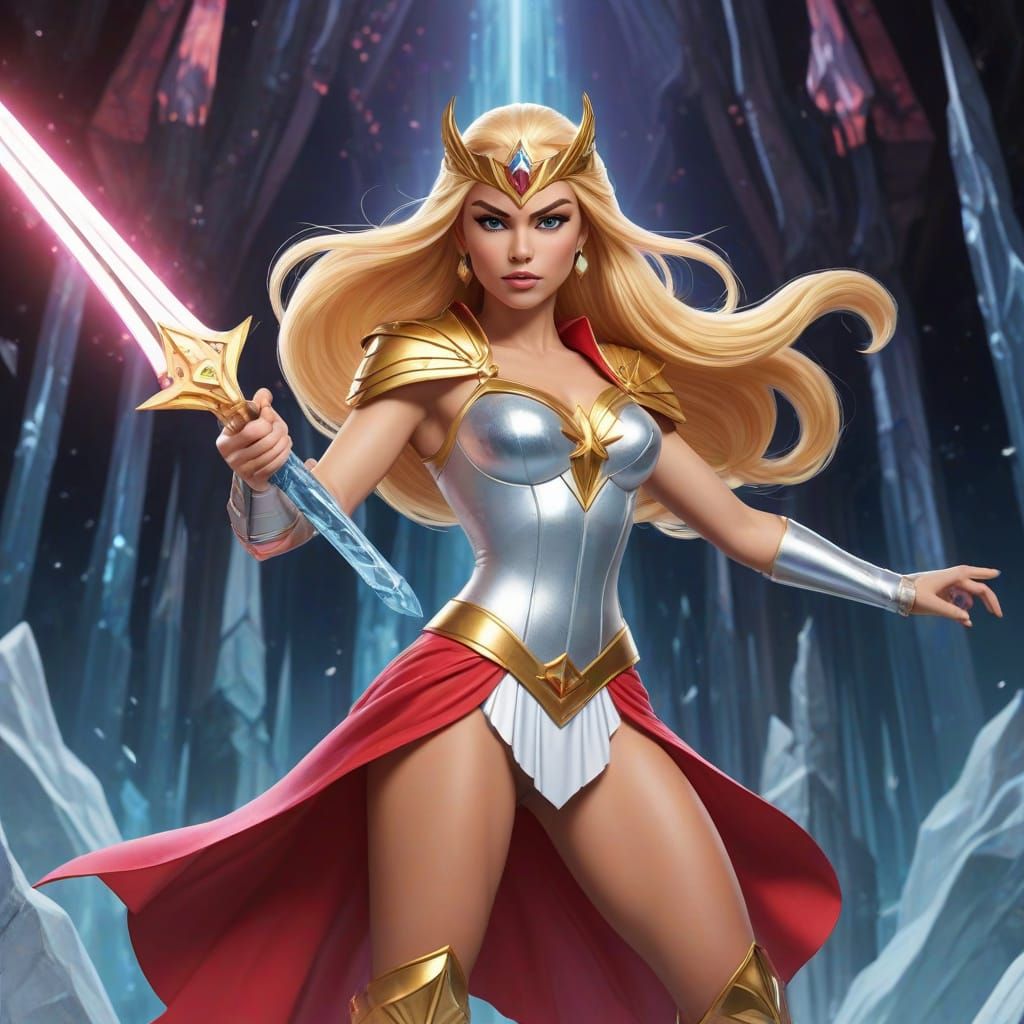 She-Ra Princess of Power in the crystal castle.