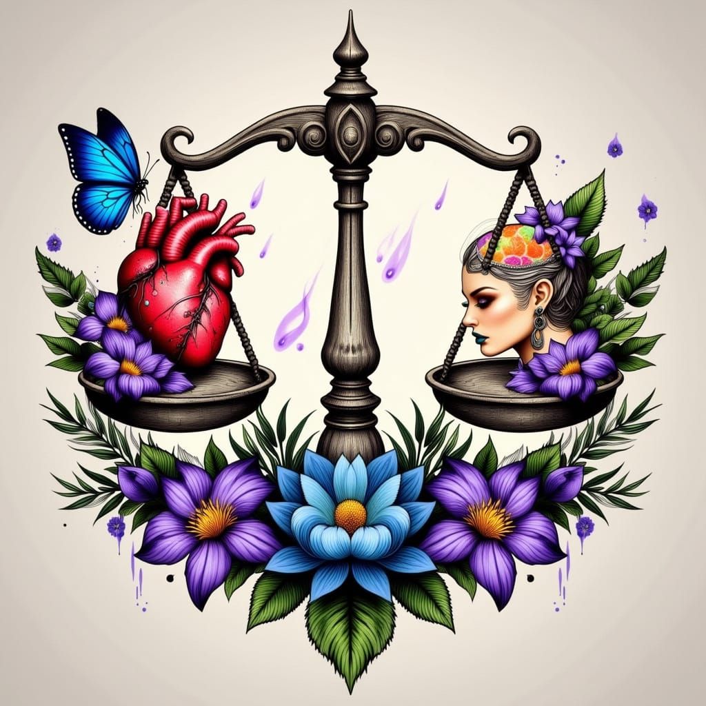 Balance of Emotions and Intellect in Intricate Tattoo Design