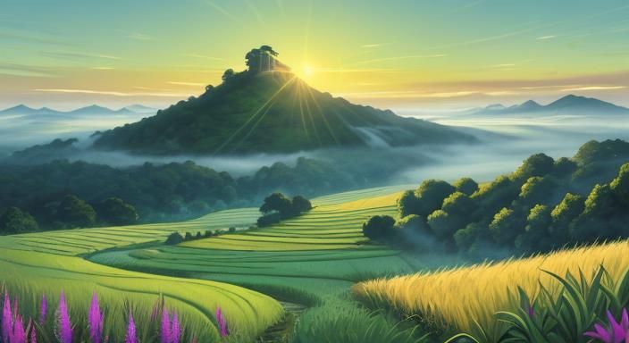 Lush Rice Terraces: Surrealist Landscape Photography