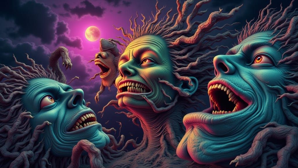 Nightmarish Mindscape of Mutating Faces