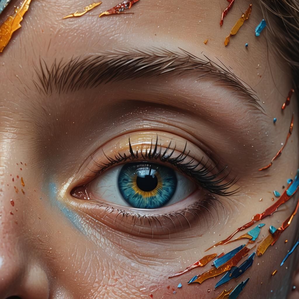 Detailed Hyperrealistic Eye Close-Up