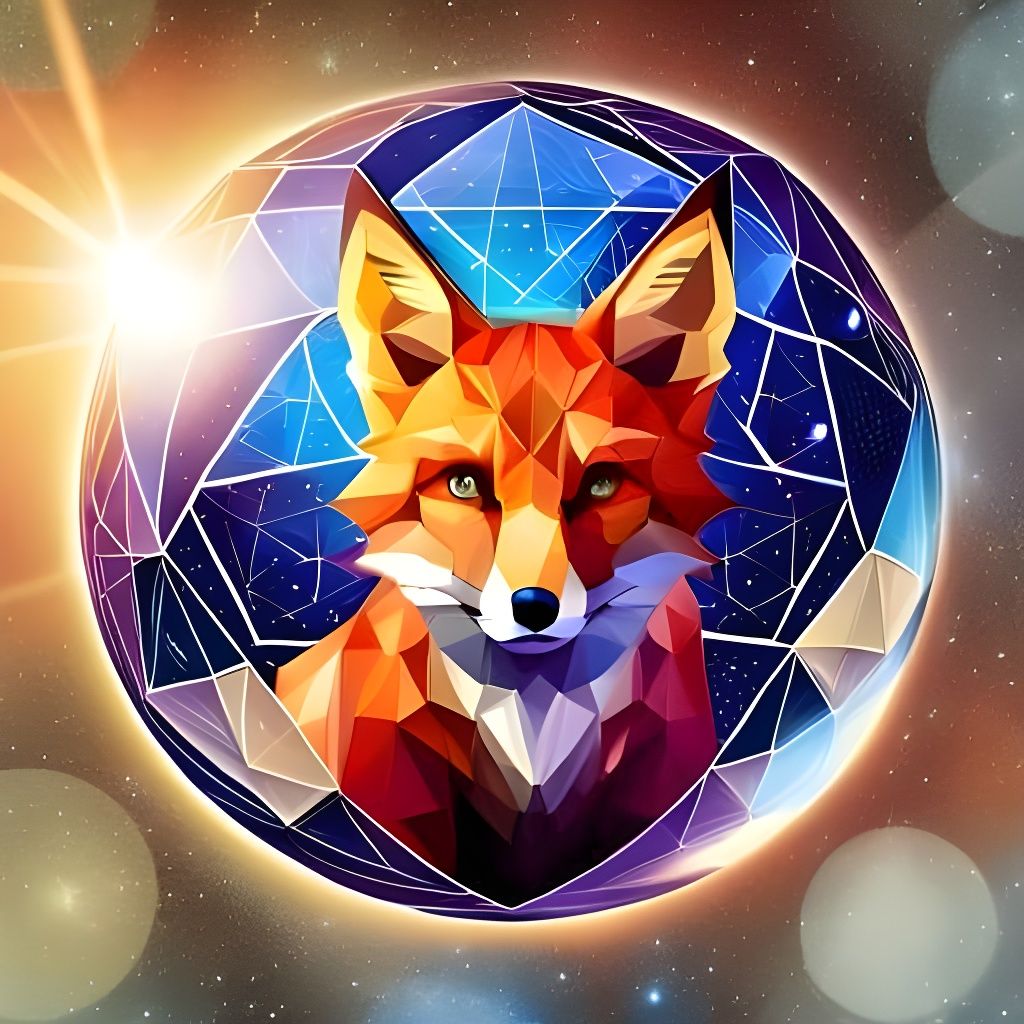 Romantic Geometric Forest Under Starry Night Sky