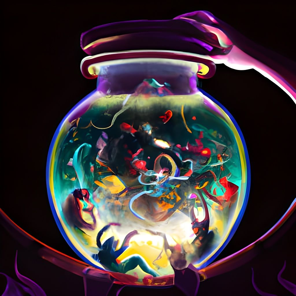 Magical Jar of Nightmares: Horror Comic Illustration