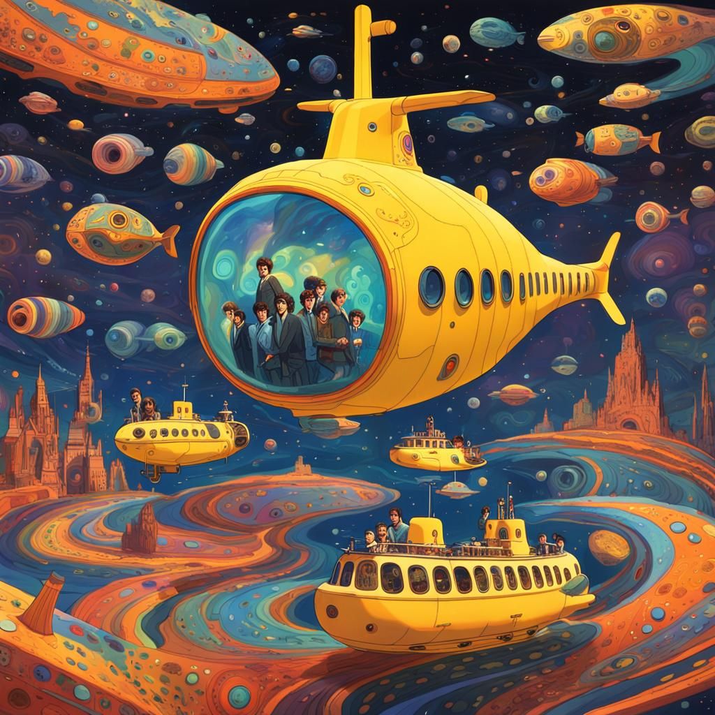 Beatles' Yellow Submarine Voyage in Space