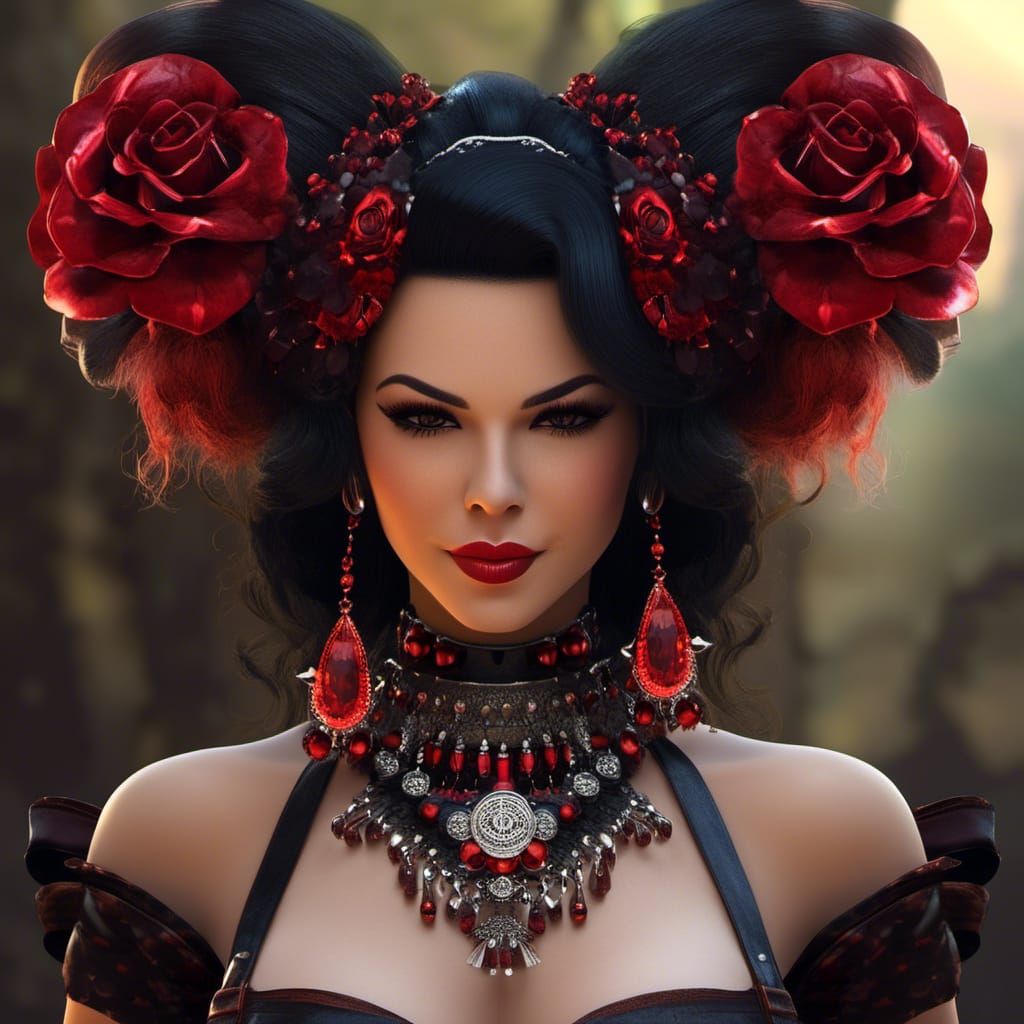 Rockabilly Beauty in Post-Apocalyptic Desert, Acrylic Painti...