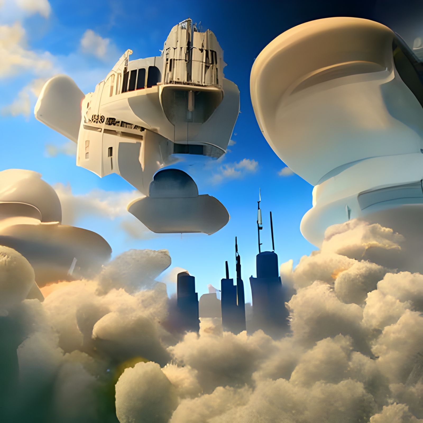 Ethereal Cloud City in the Sky