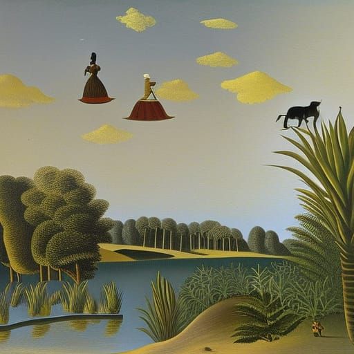 Psychedelic Dodecahedron in Naive Art Style