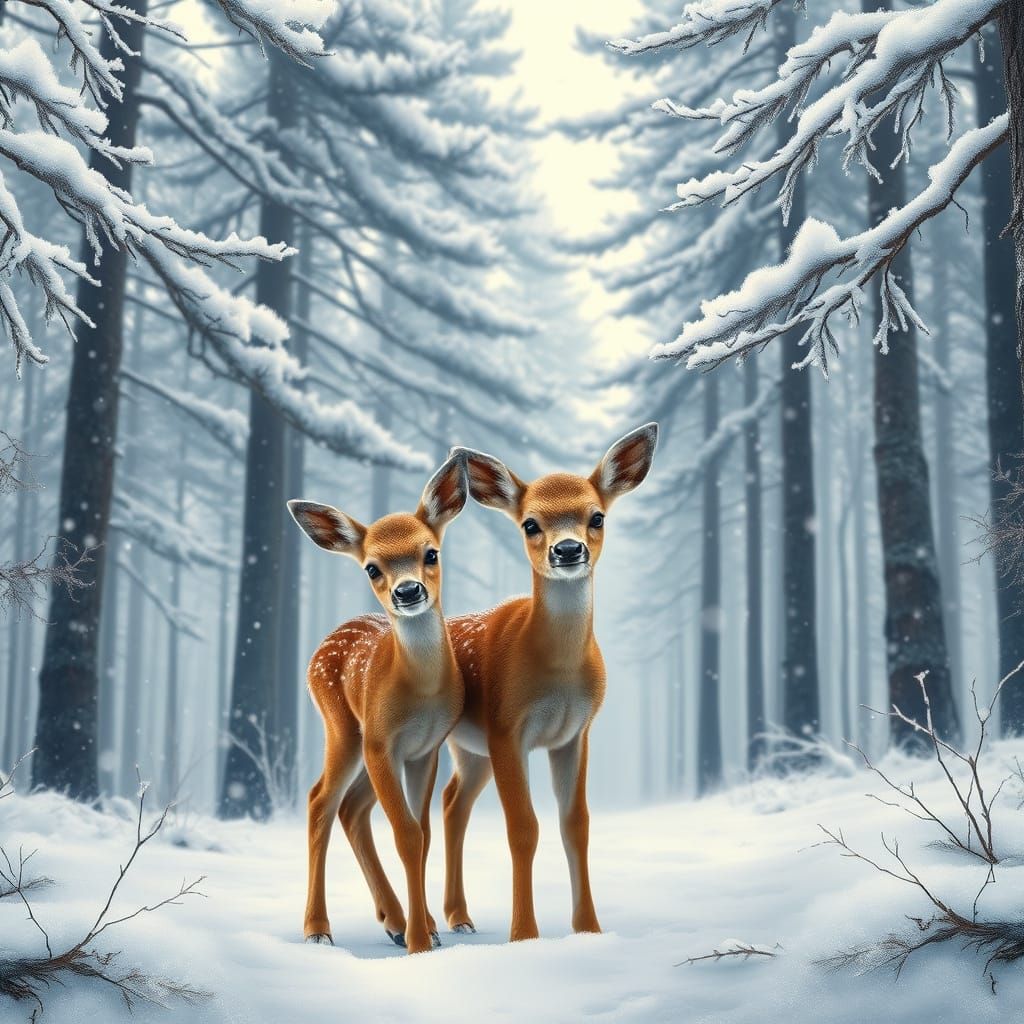 Winter Wonderland in Serene Forest Landscape