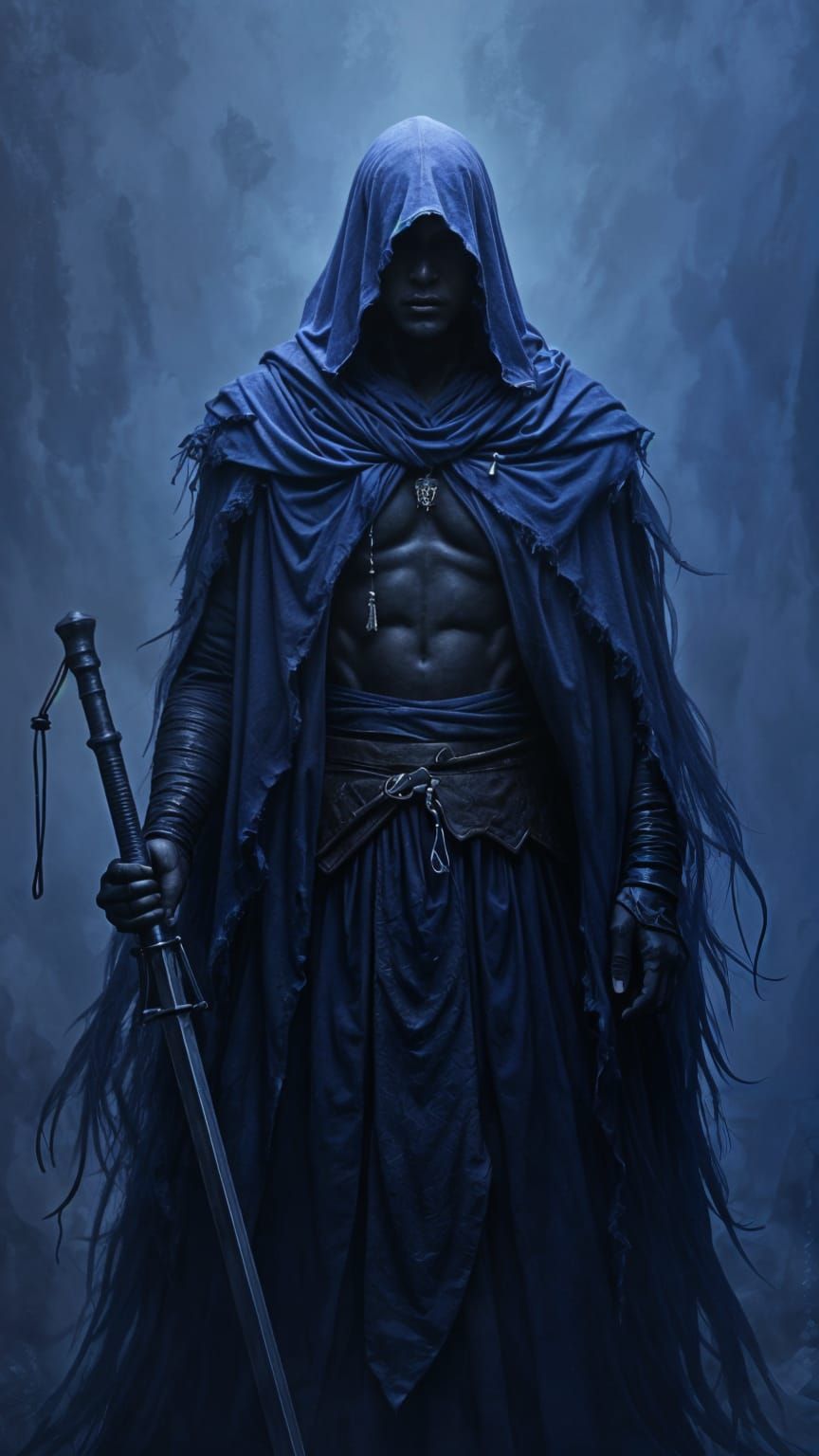 Monochromatic Warlord in Blue Art