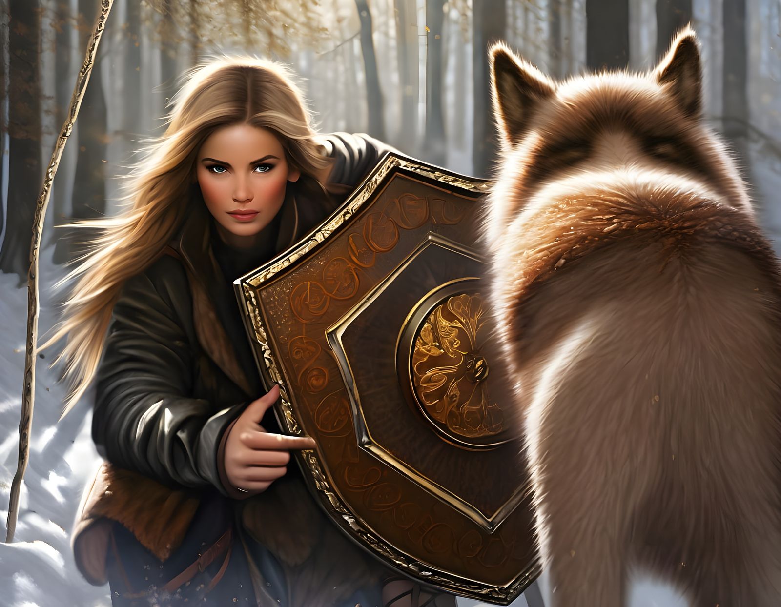 Norse Goddess of Protection in Winter Storm