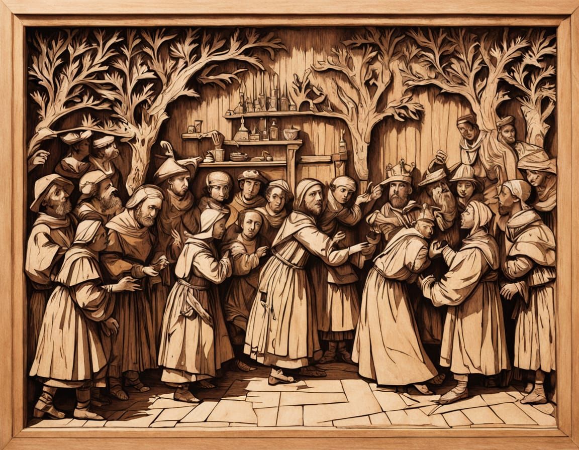Death Dances with Pope in Renaissance Woodcut
