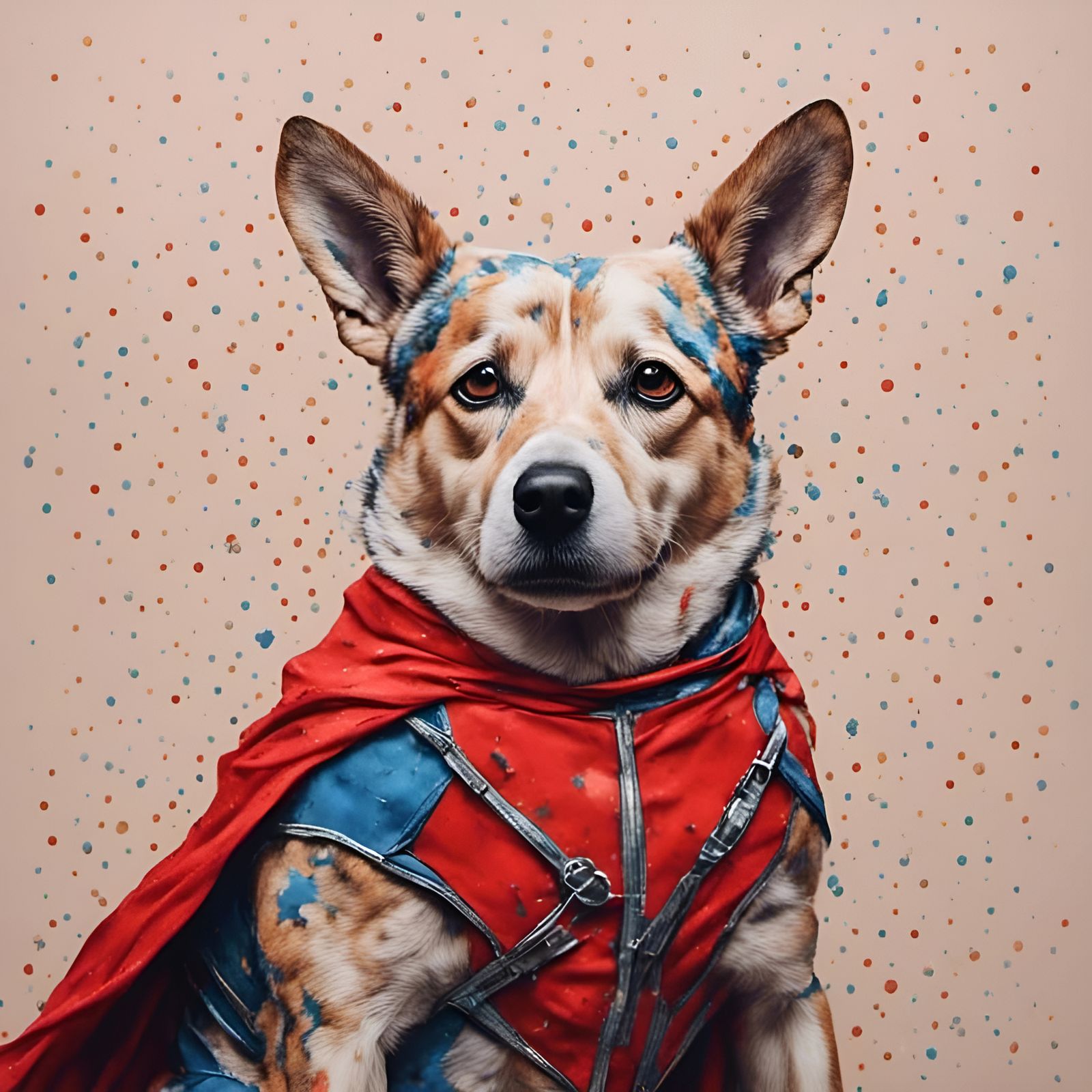 Superhero Dog on Vintage Postcard