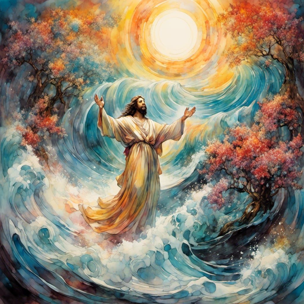 Colorful Splash Core Wave with Celestial Elements