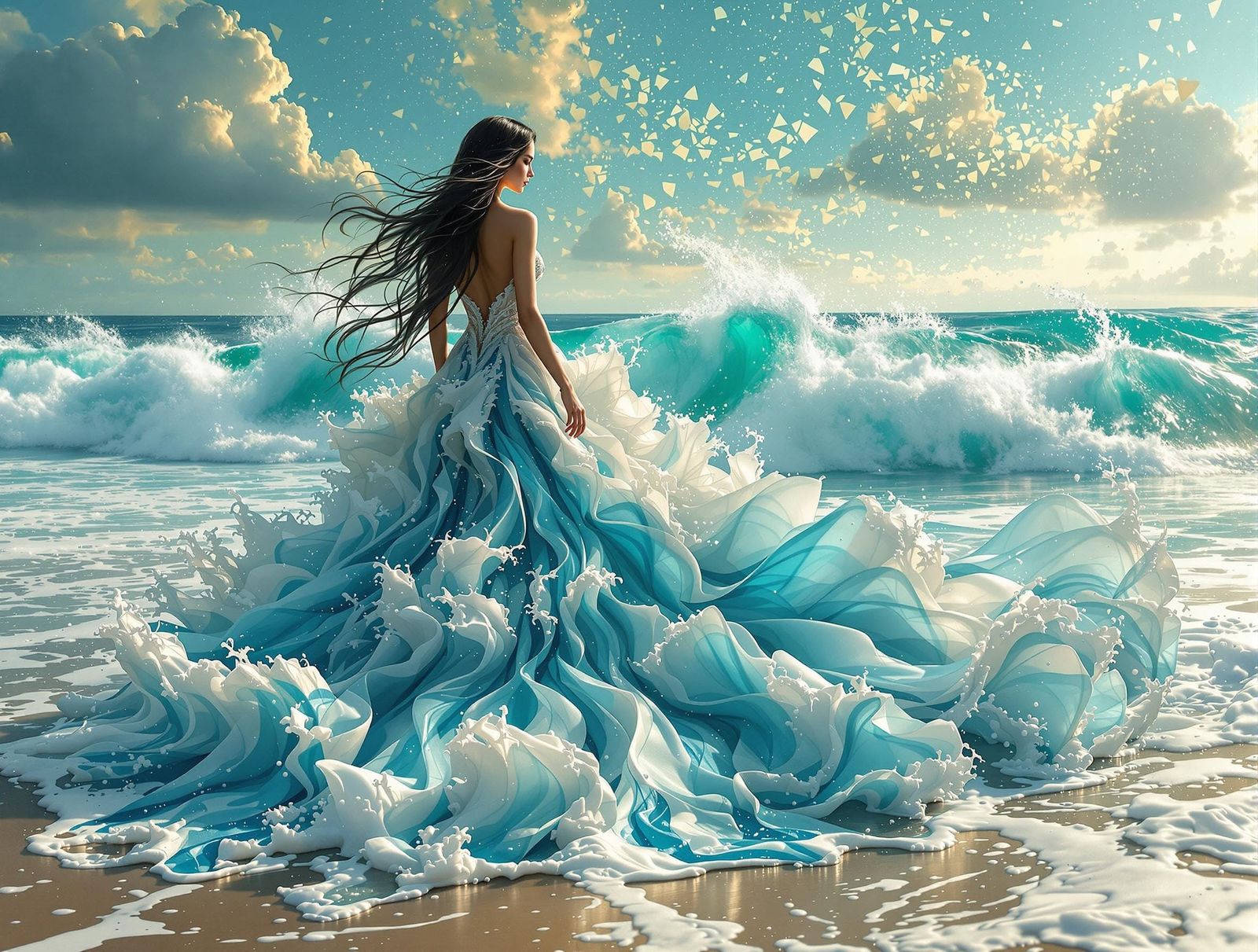 Majestic Ocean Goddess in Turquoise Sea