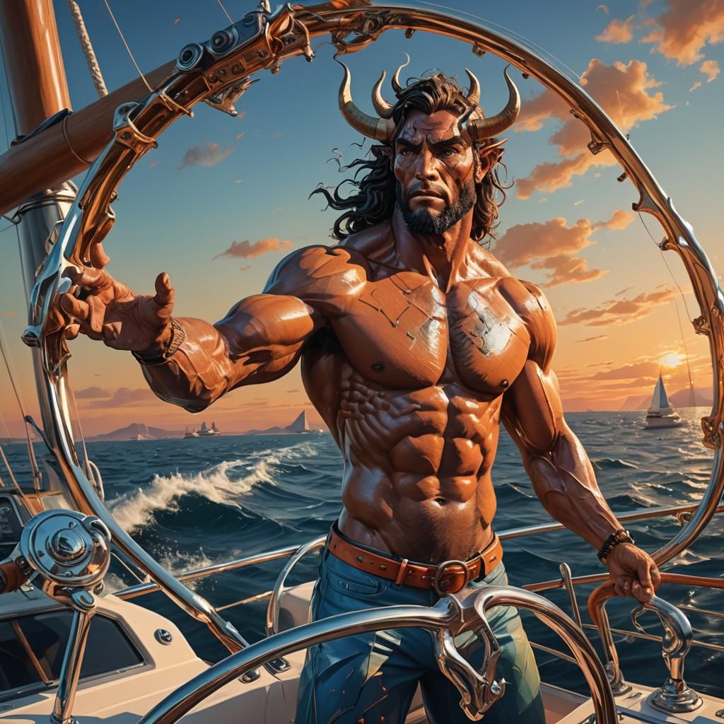 Centaur on Yacht: Hyperrealistic Epic Fantasy Art