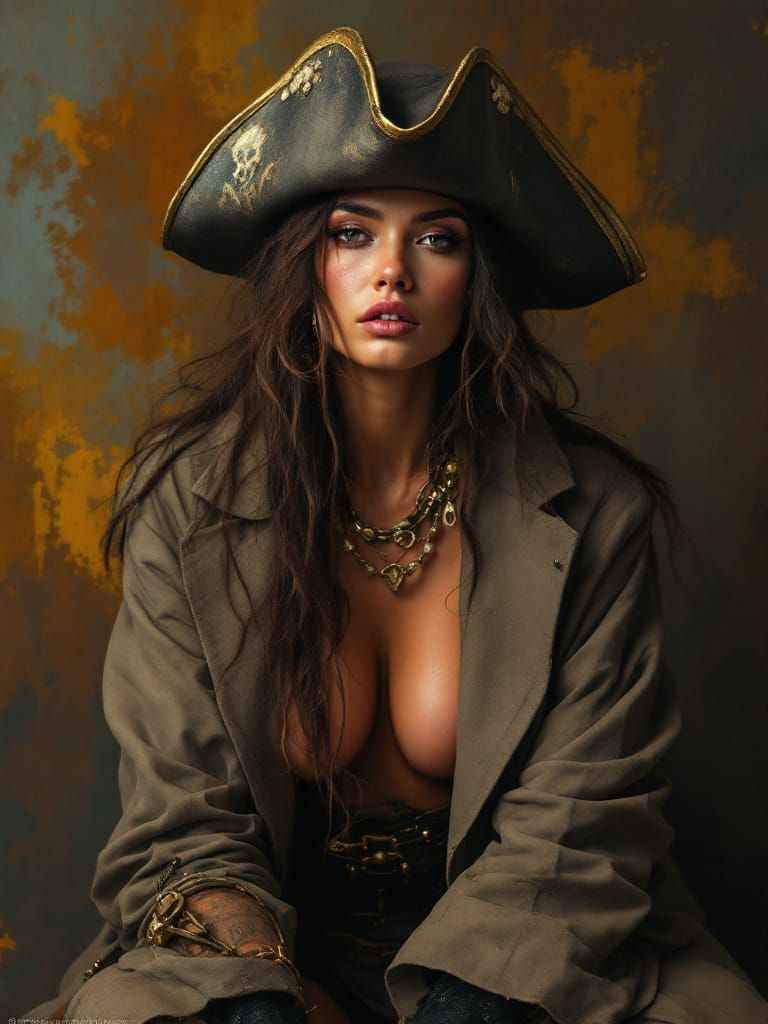 Primal Pirate Woman Portrait in Dramatic Chiaroscuro