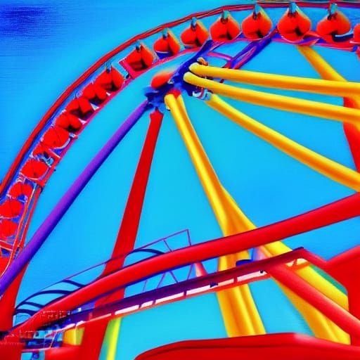 Theme Park Adventure in Digital Art Style