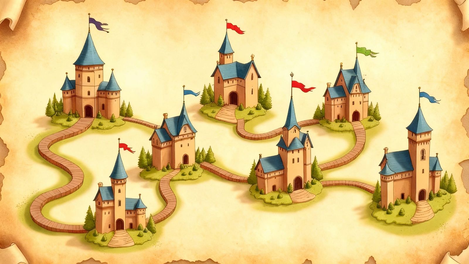 Tiny Castles in a Vast, Detailed Landscape