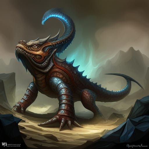 Silver Scaled Dragon in Dark Fantasy Style