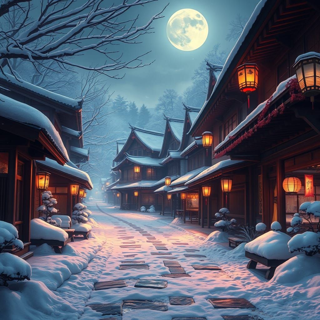 Ethereal Winter Wonderland in Japanese Style