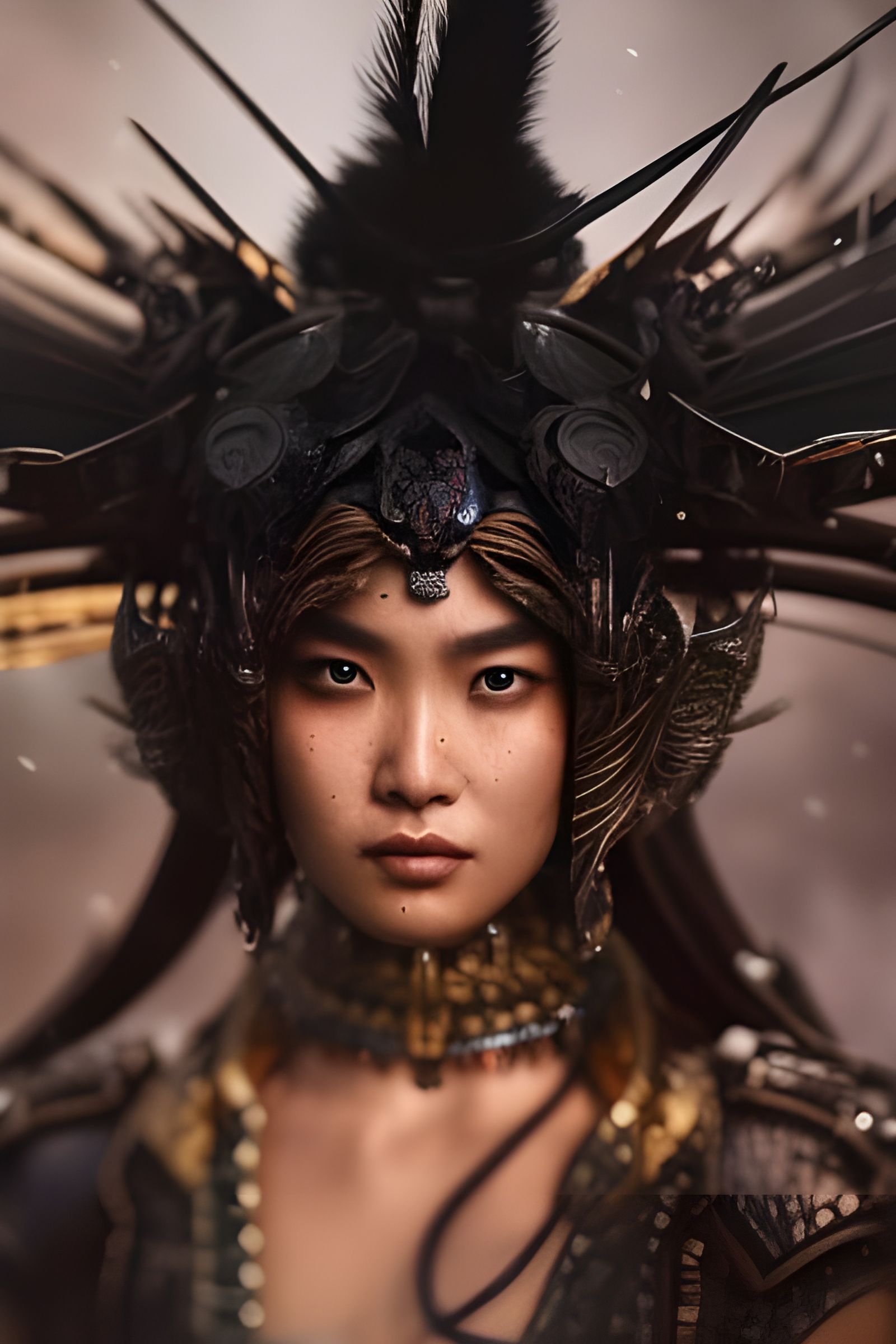 Apocalyptic Survivor Portrait in Scrap Metal Armor