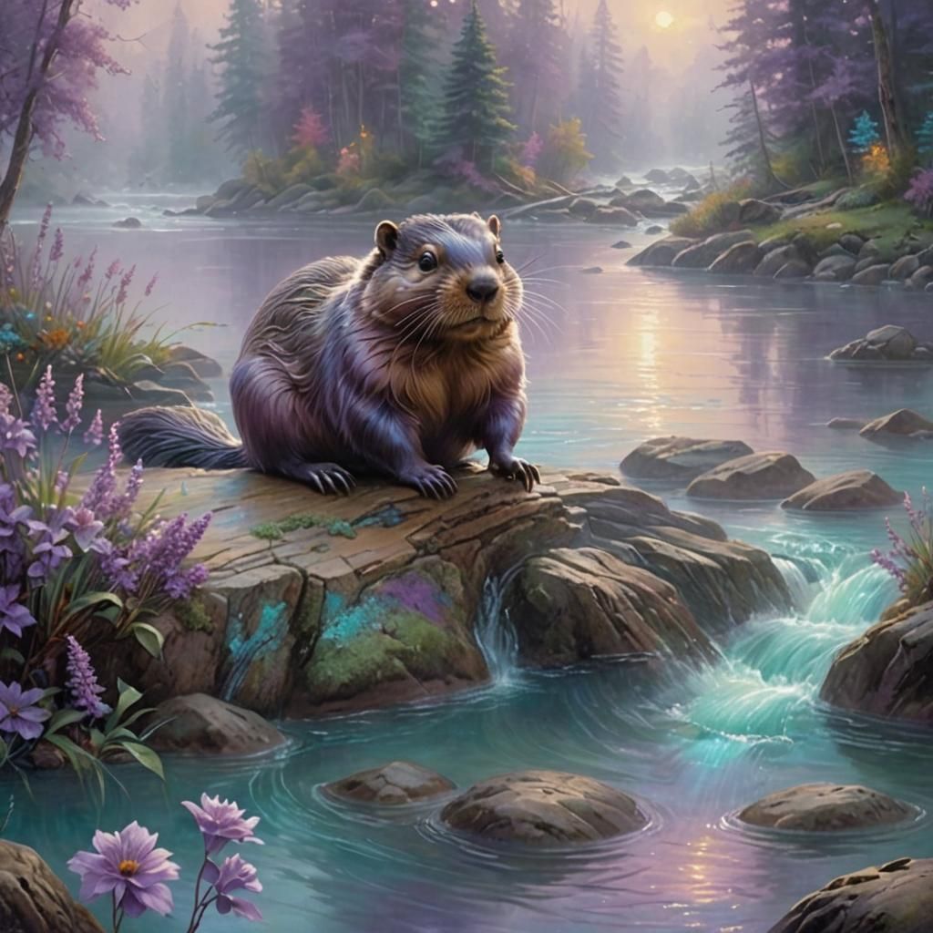 Beaver by the river