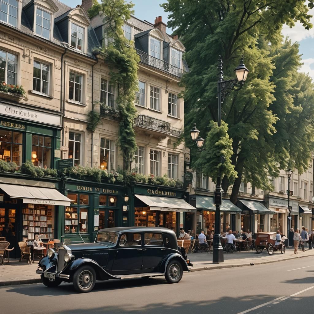 Vintage Bookstore Scene Inspired by Charles Dickens