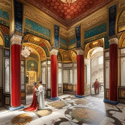 Intricate Chinese Palace Concept Art