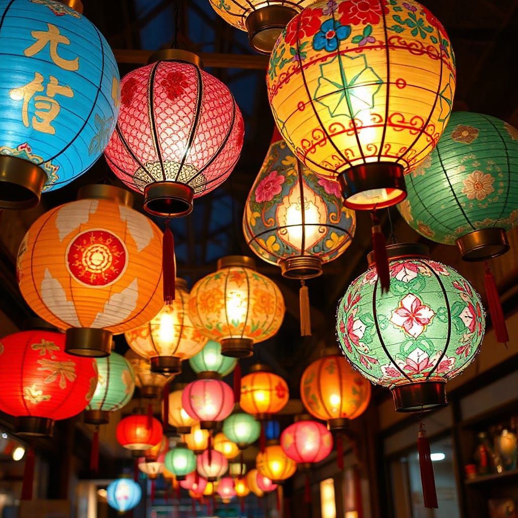 Festive Lanterns in an Art Nouveau Style