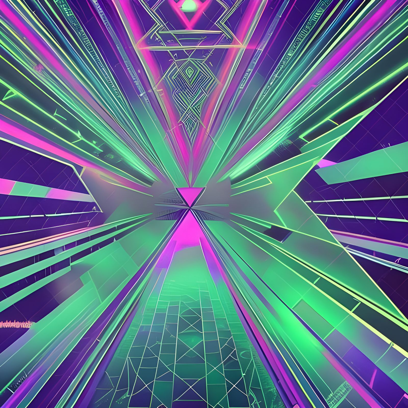 Radioactive Metallic Geometric Multichromatic Structure