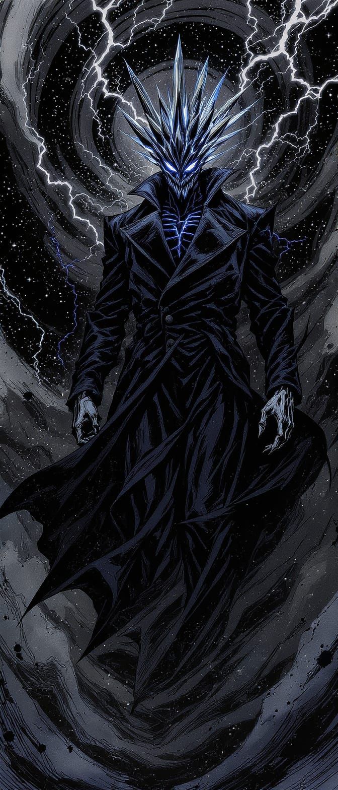 Final Boss with Crystalline Shard Crown in Noir Style