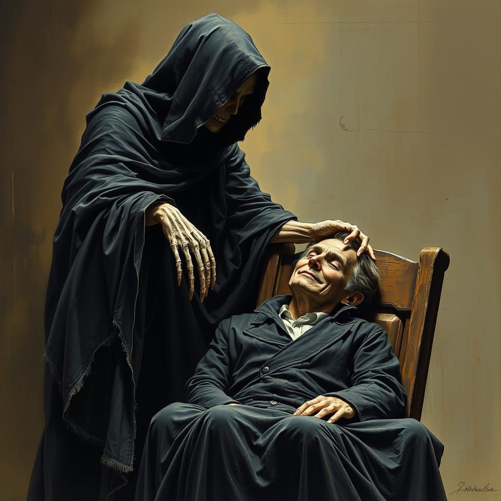 Mournful Lady Death Interprets the Futility of Life