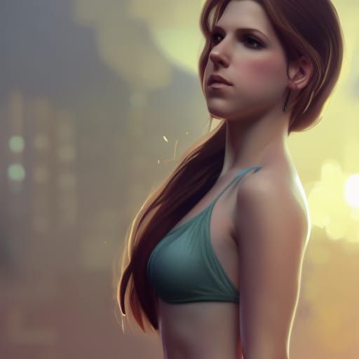 Anna Kendrick Concept Art in Bikini Top and Dress