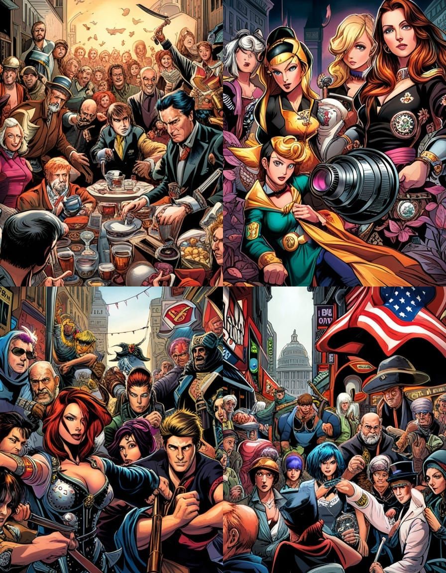 Intricate Monochromatic Fantasy Landscape Drawing