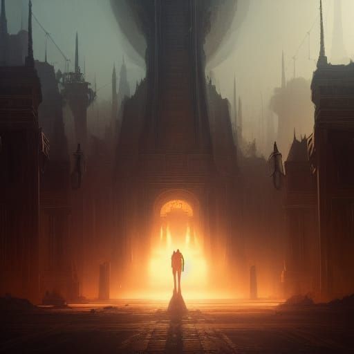 Desert to Hell City: Dark Fantasy Concept Art