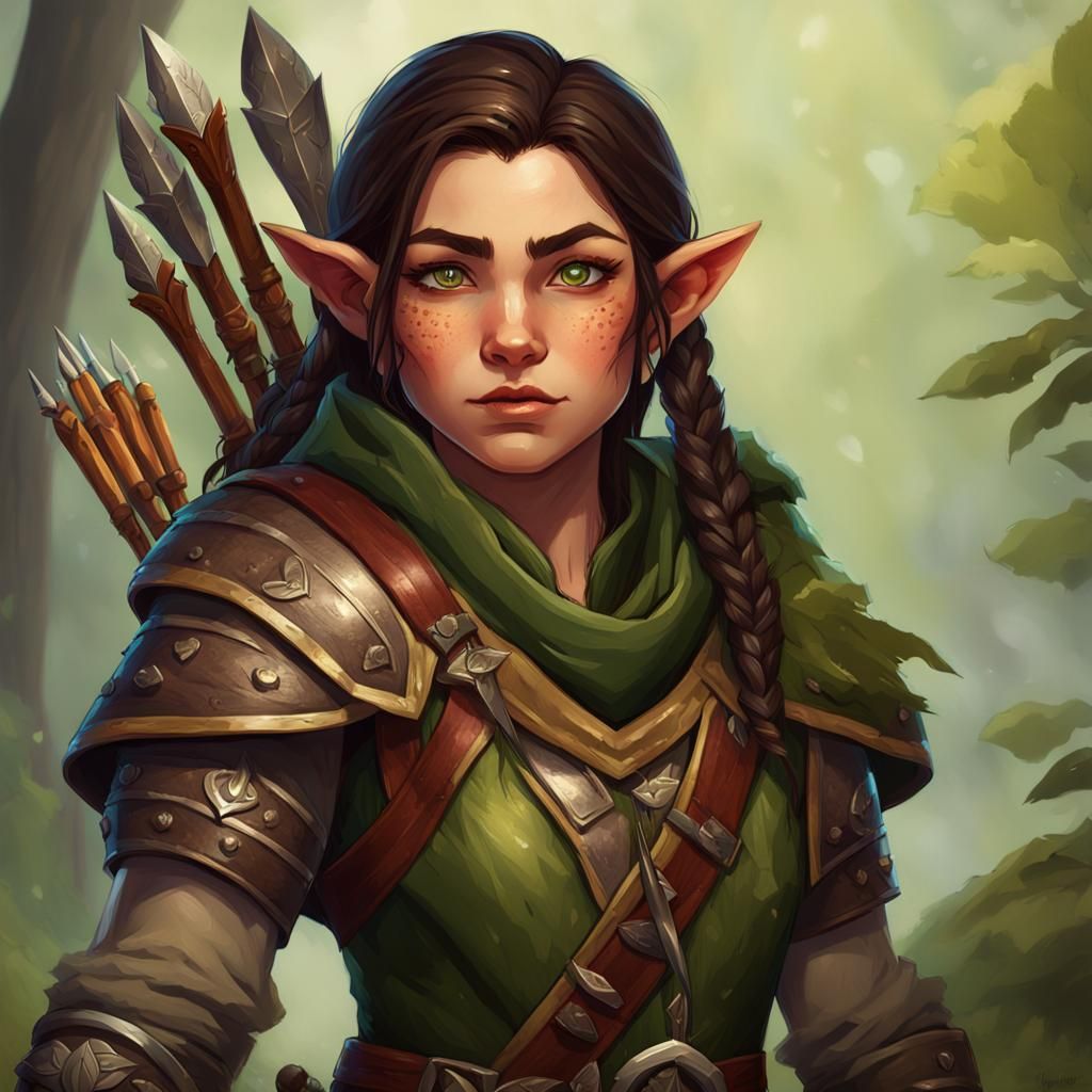 Gnome Ranger Portrait in Hyperdetailed Style